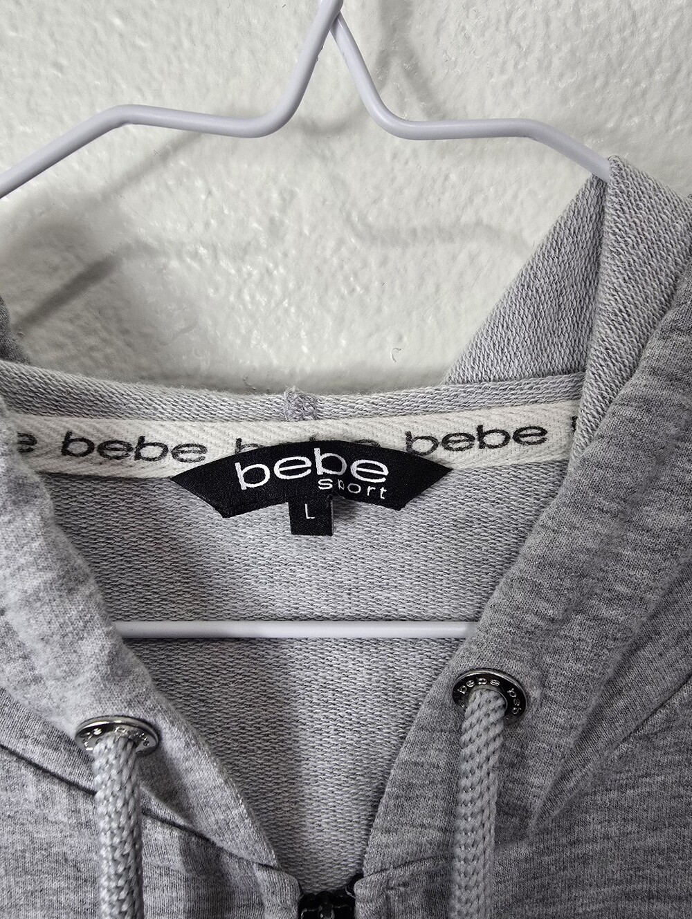 Y2k.bebe Light Gray Full-Zip Hoodie with Logo - Picture 4 of 7
